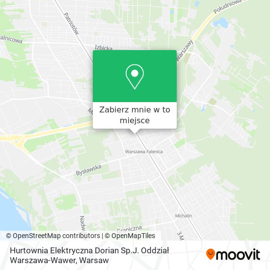 Mapa Hurtownia Elektryczna Dorian Sp.J. Oddział Warszawa-Wawer