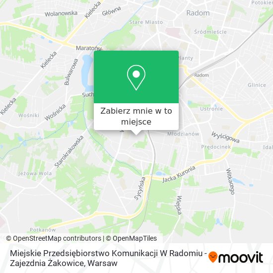 Mapa Miejskie Przedsiębiorstwo Komunikacji W Radomiu - Zajezdnia Żakowice