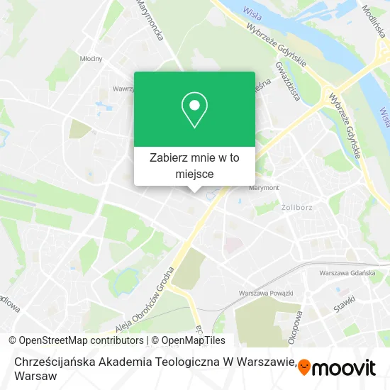 Mapa Chrześcijańska Akademia Teologiczna W Warszawie