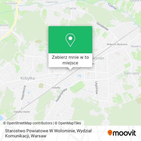 Mapa Starostwo Powiatowe W Wołominie, Wydział Komunikacji