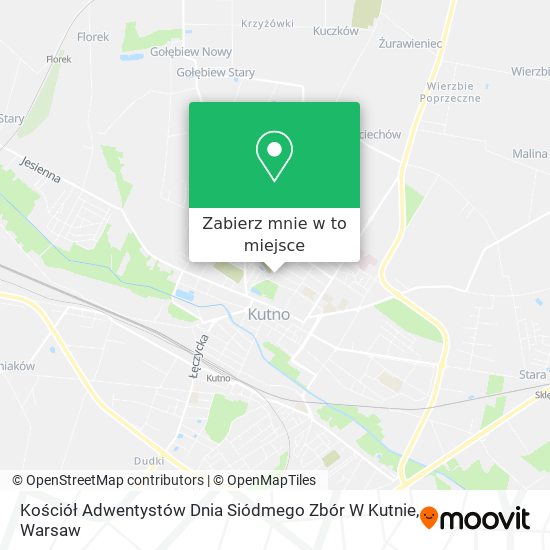 Mapa Kościół Adwentystów Dnia Siódmego Zbór W Kutnie