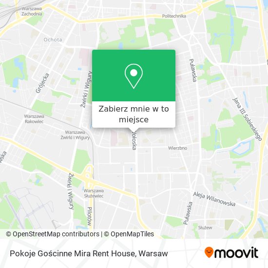 Mapa Pokoje Gościnne Mira Rent House