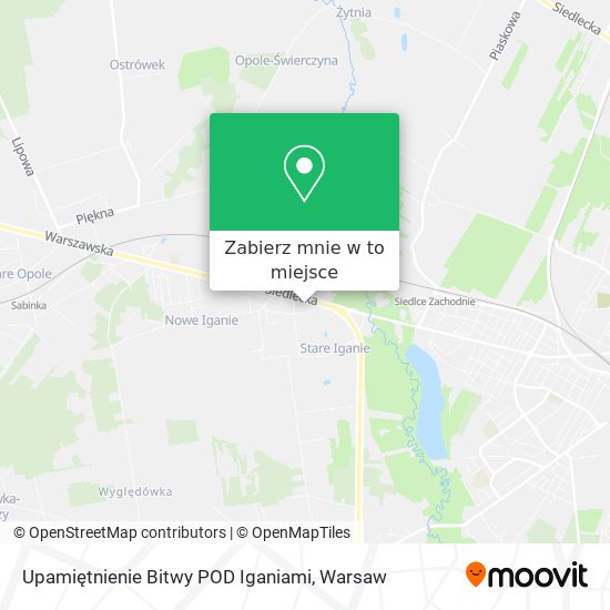 Mapa Upamiętnienie Bitwy POD Iganiami