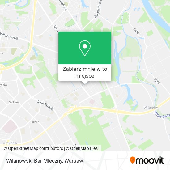 Mapa Wilanowski Bar Mleczny