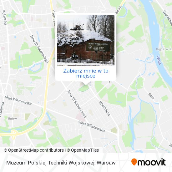 Mapa Muzeum Polskiej Techniki Wojskowej