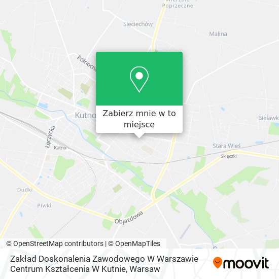 Mapa Zakład Doskonalenia Zawodowego W Warszawie Centrum Kształcenia W Kutnie