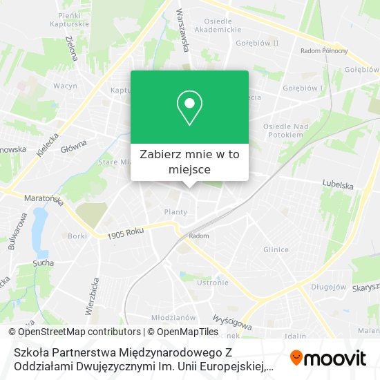 Mapa Szkoła Partnerstwa Międzynarodowego Z Oddziałami Dwujęzycznymi Im. Unii Europejskiej