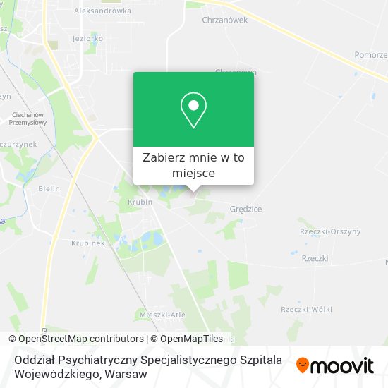 Mapa Oddział Psychiatryczny Specjalistycznego Szpitala Wojewódzkiego