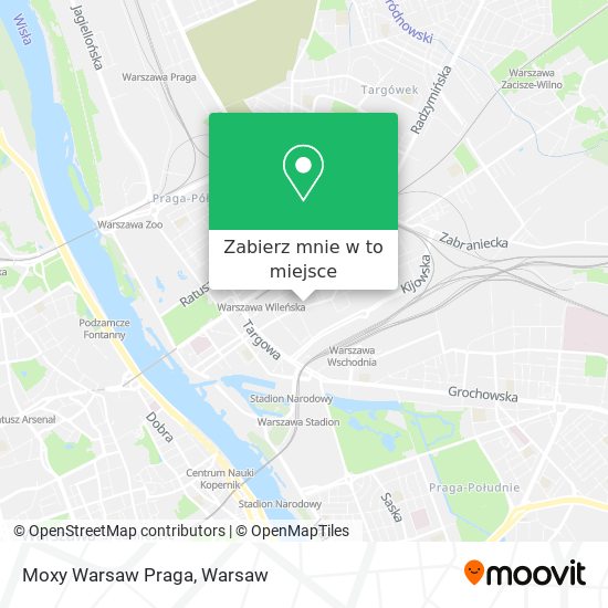 Mapa Moxy Warsaw Praga