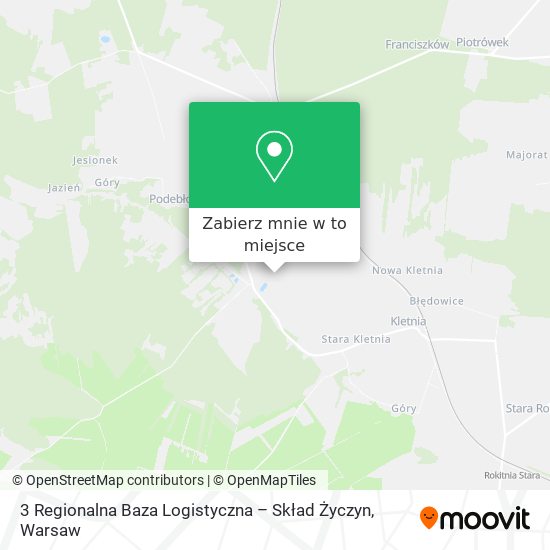 Mapa 3 Regionalna Baza Logistyczna – Skład Życzyn