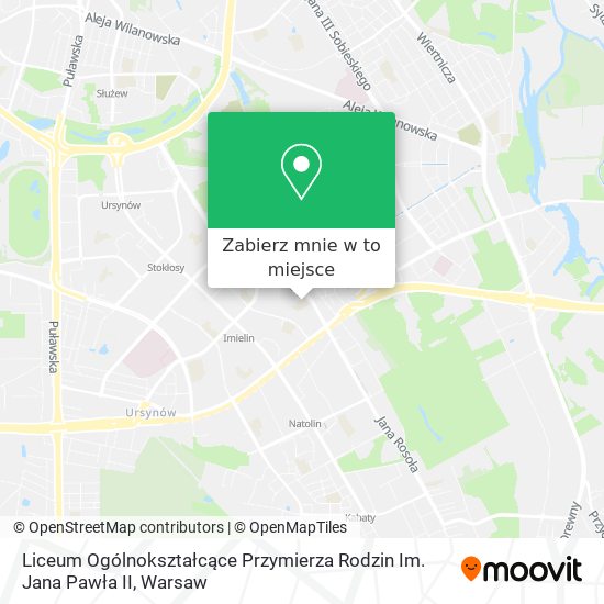 Mapa Liceum Ogólnokształcące Przymierza Rodzin Im. Jana Pawła II