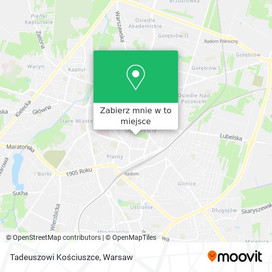 Mapa Tadeuszowi Kościuszce