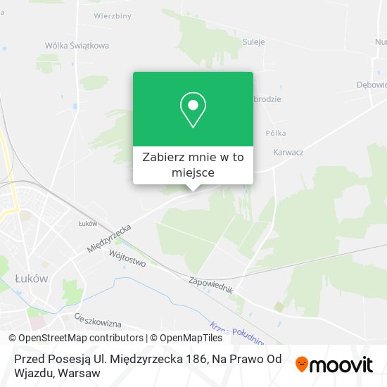 Mapa Przed Posesją Ul. Międzyrzecka 186, Na Prawo Od Wjazdu