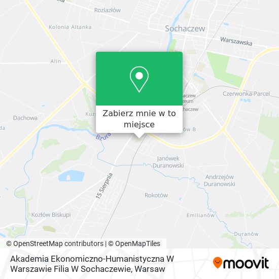 Mapa Akademia Ekonomiczno-Humanistyczna W Warszawie Filia W Sochaczewie