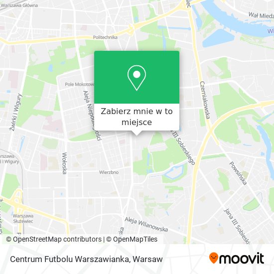 Mapa Centrum Futbolu Warszawianka