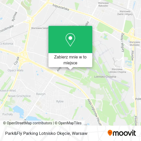 Mapa Park&Fly Parking Lotnisko Okęcie