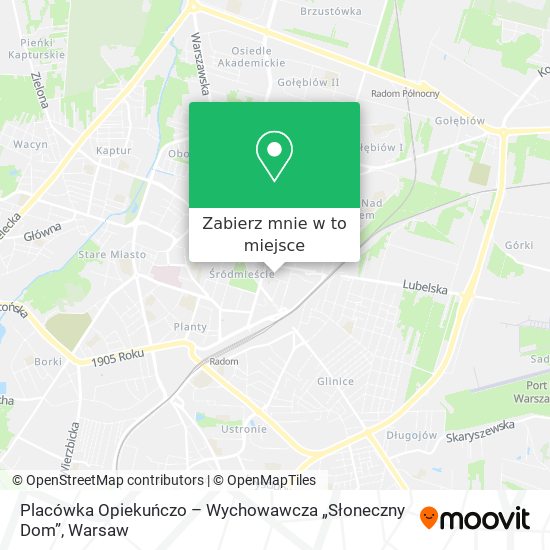 Mapa Placówka Opiekuńczo – Wychowawcza „Słoneczny Dom”