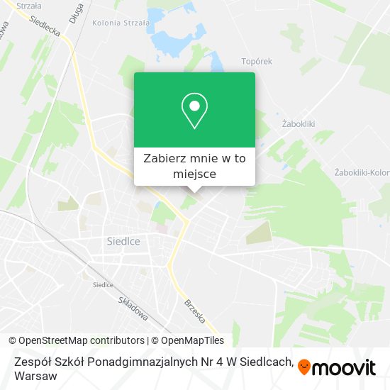 Mapa Zespół Szkół Ponadgimnazjalnych Nr 4 W Siedlcach