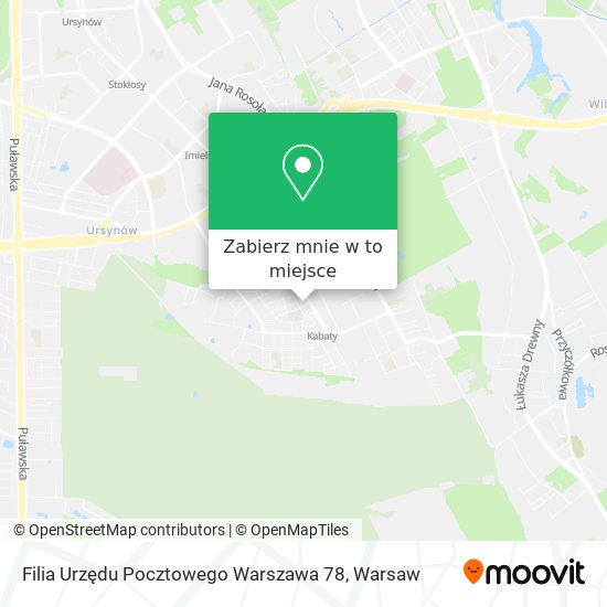 Mapa Filia Urzędu Pocztowego Warszawa 78