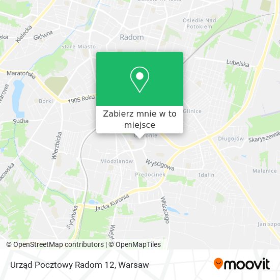 Mapa Urząd Pocztowy Radom 12