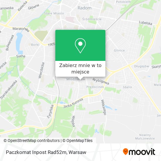 Mapa Paczkomat Inpost Rad52m