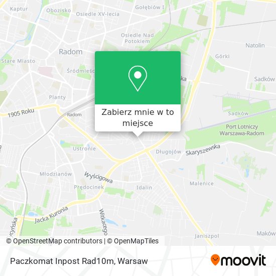 Mapa Paczkomat Inpost Rad10m