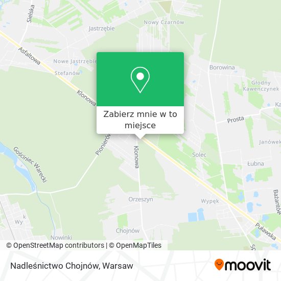 Mapa Nadleśnictwo Chojnów