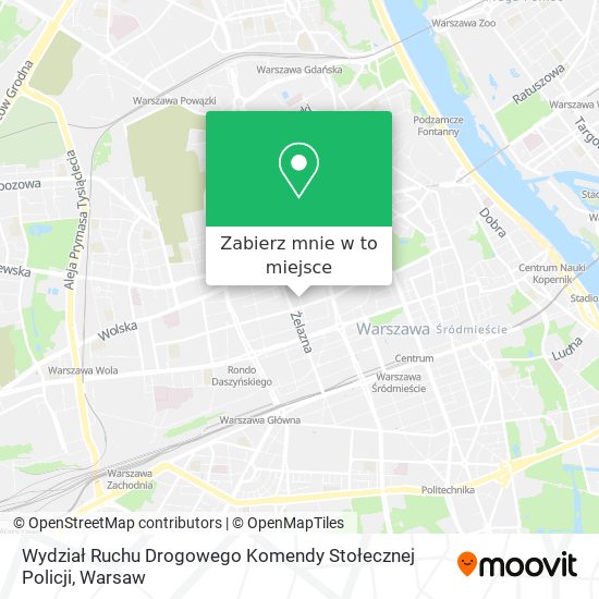 Mapa Wydział Ruchu Drogowego Komendy Stołecznej Policji