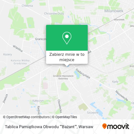 Mapa Tablica Pamiątkowa Obwodu ""Bażant""