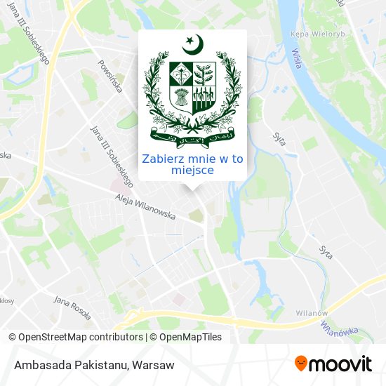 Mapa Ambasada Pakistanu