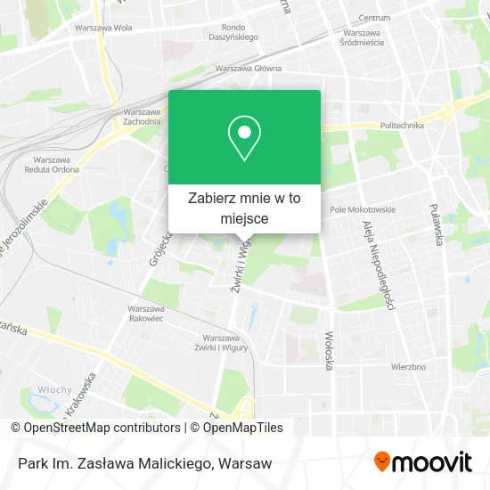 Mapa Park Im. Zasława Malickiego