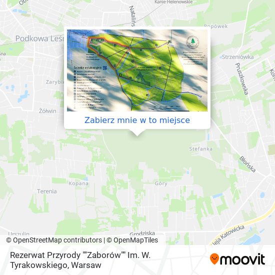 Mapa Rezerwat Przyrody ""Zaborów"" Im. W. Tyrakowskiego