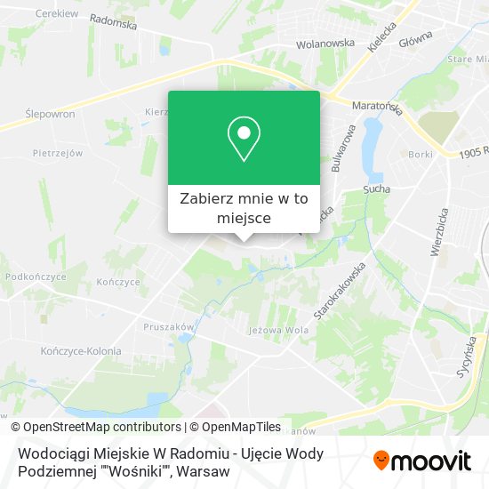 Mapa Wodociągi Miejskie W Radomiu - Ujęcie Wody Podziemnej ""Wośniki""