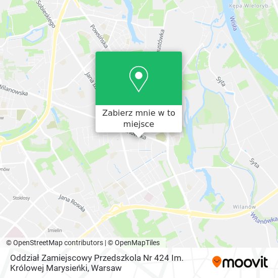 Mapa Oddział Zamiejscowy Przedszkola Nr 424 Im. Królowej Marysieńki