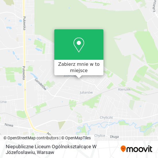 Mapa Niepubliczne Liceum Ogólnokształcące W Józefosławiu