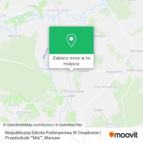 Mapa Niepubliczna Szkoła Podstawowa W Owadowie I Przedszkole ""Miś""