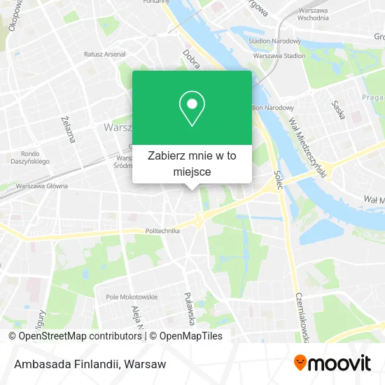 Mapa Ambasada Finlandii