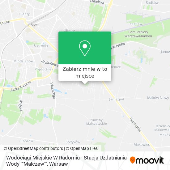 Mapa Wodociągi Miejskie W Radomiu - Stacja Uzdatniania Wody ""Malczew""