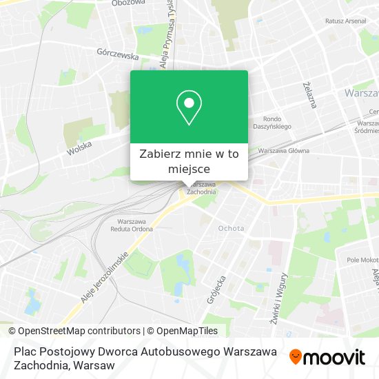 Mapa Plac Postojowy Dworca Autobusowego Warszawa Zachodnia