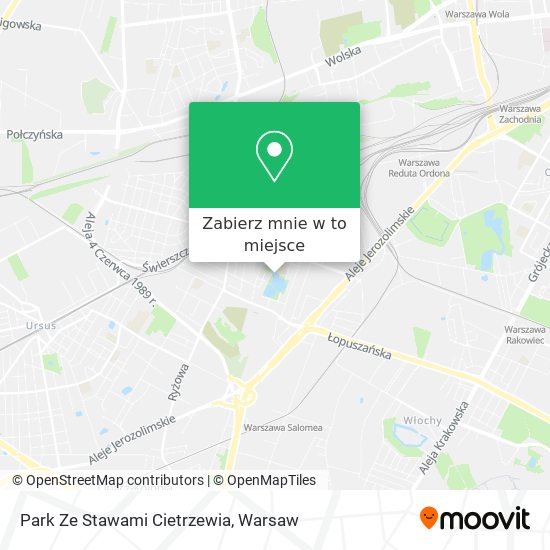 Mapa Park Ze Stawami Cietrzewia