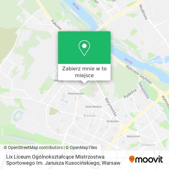 Mapa Lix Liceum Ogólnokształcące Mistrzostwa Sportowego Im. Janusza Kusocińskiego