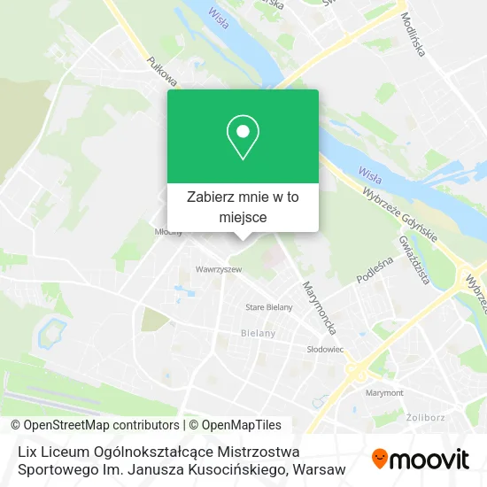 Mapa Lix Liceum Ogólnokształcące Mistrzostwa Sportowego Im. Janusza Kusocińskiego