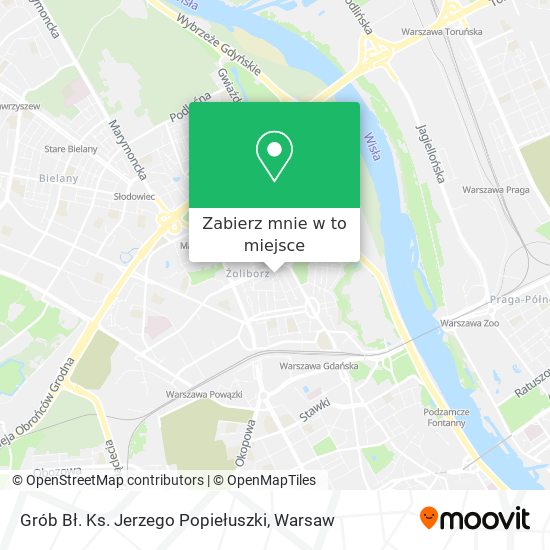 Mapa Grób Bł. Ks. Jerzego Popiełuszki