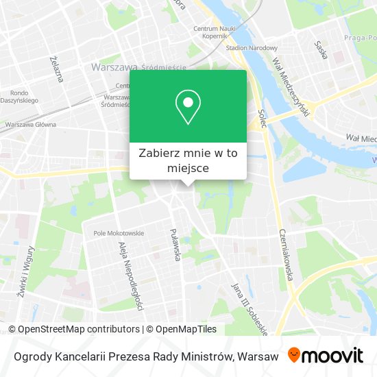 Mapa Ogrody Kancelarii Prezesa Rady Ministrów