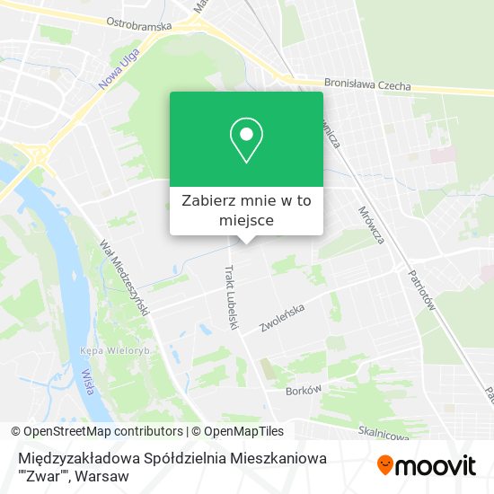 Mapa Międzyzakładowa Spółdzielnia Mieszkaniowa ""Zwar""