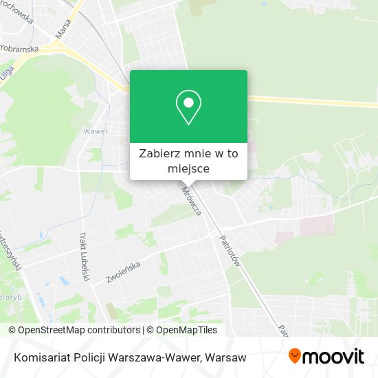 Mapa Komisariat Policji Warszawa-Wawer