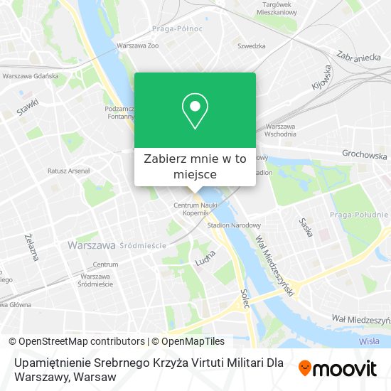 Mapa Upamiętnienie Srebrnego Krzyża Virtuti Militari Dla Warszawy