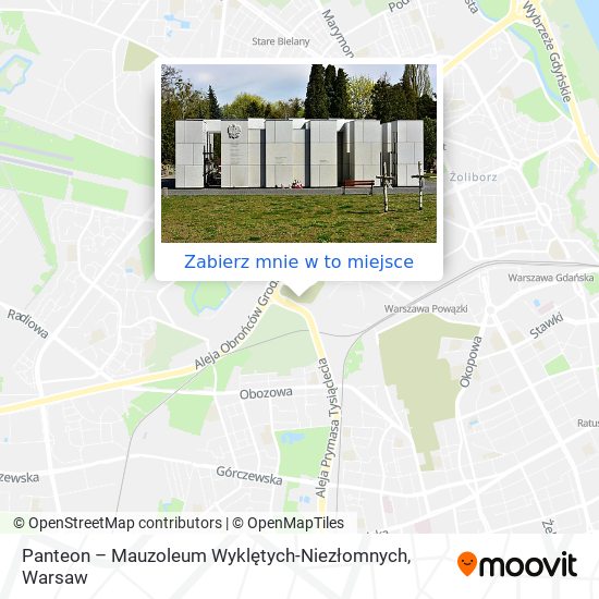 Mapa Panteon – Mauzoleum Wyklętych-Niezłomnych