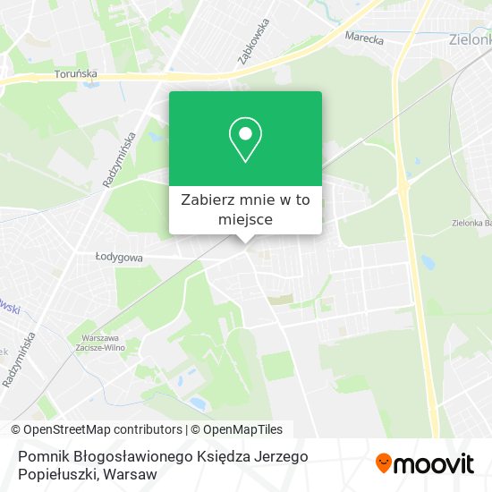 Mapa Pomnik Błogosławionego Księdza Jerzego Popiełuszki