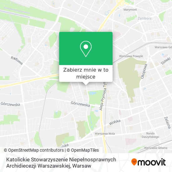 Mapa Katolickie Stowarzyszenie Niepełnosprawnych Archidiecezji Warszawskiej